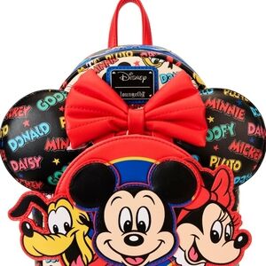Loungefly Disney Mickey & Friends Classic Ear Holder Mini Backpack SET RARE!!!